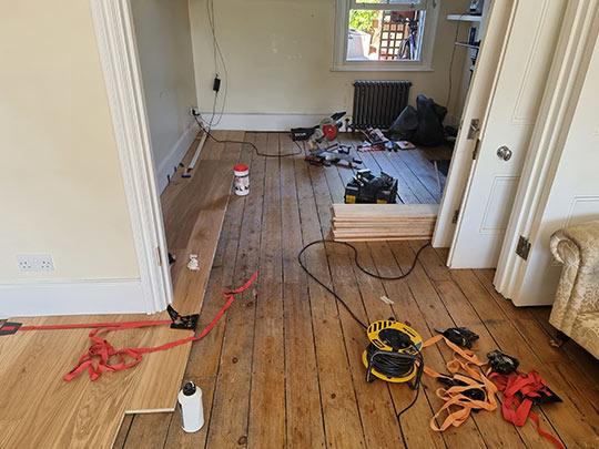 Engineered floor installation in Wandsworth 1