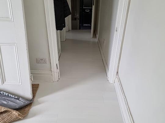 Engineered floor installation with underlay in Leyton 8