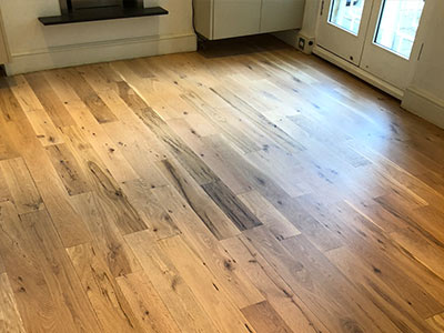Engineered wood floor fitting in Putney