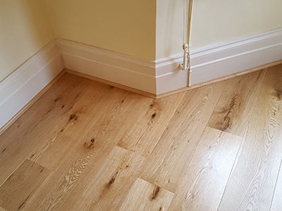 Engineered wood floor installation in Leyton