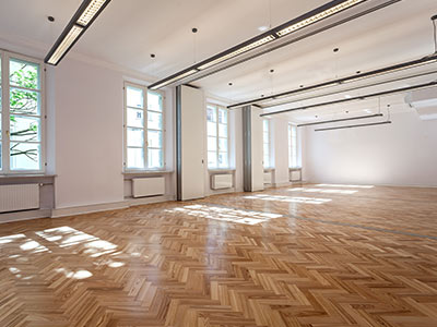 Herringbone parquet floor installation in Woolwich